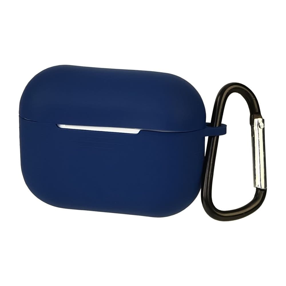 Чехол силиконовый с карабином Apple AirPods Pro, синій