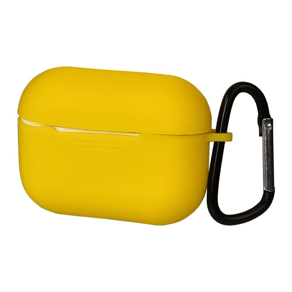 Чехол силиконовый с карабином Apple AirPods Pro, жовтий