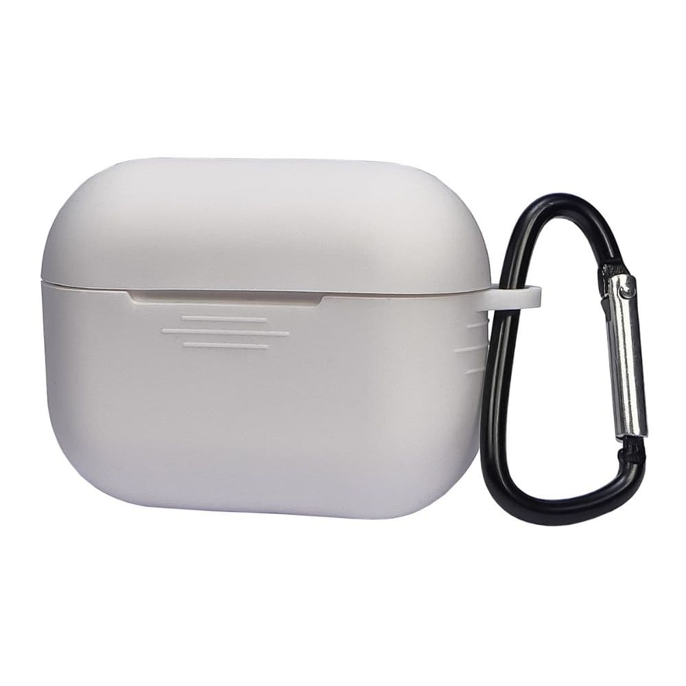 Чехол силиконовый с карабином Apple AirPods Pro, білий