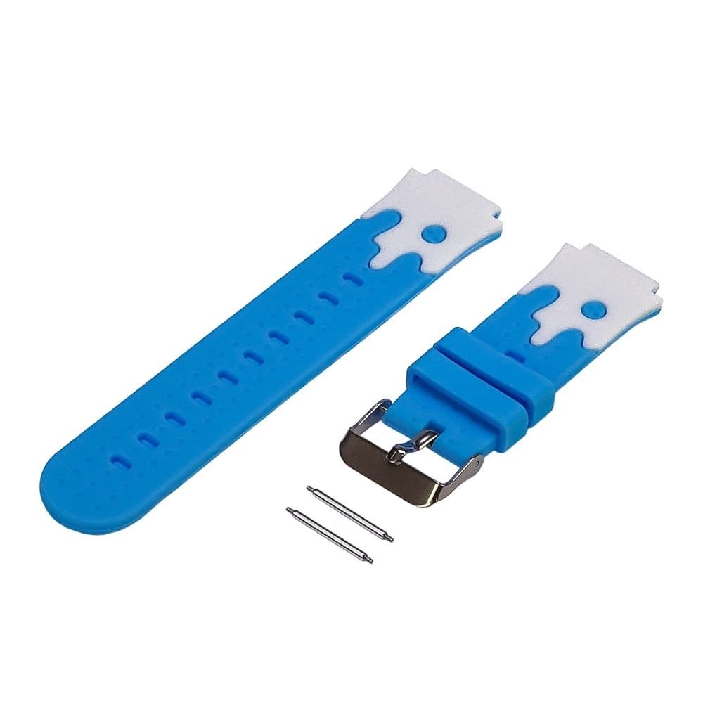 Ремешок детских часов 16 мм, білий, голубой