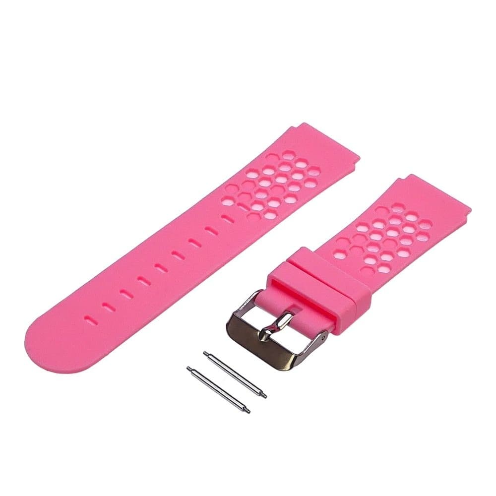 Ремешок детских часов 20 мм, розовый, білий