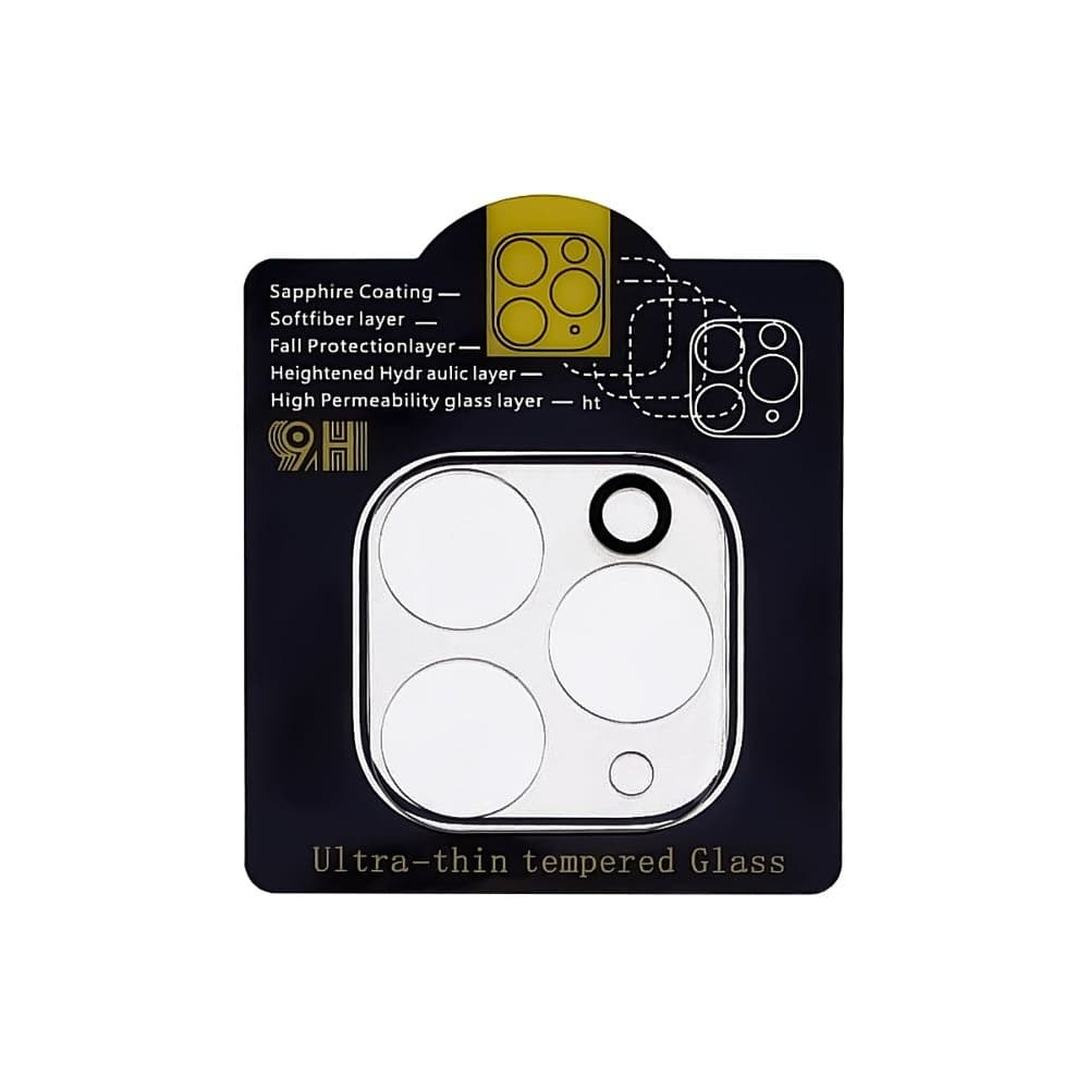 Захисне скло Apple iPhone 11 Pro, iPhone 11 Pro Max, на камеру, iNobi, Full Glue, клей на усій поверхні, 2.5D, біле | Закаленное защитное стекло