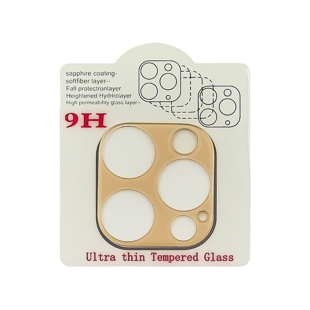 Захисне скло Apple iPhone 12 Pro, на камеру, iNobi, Full Glue, клей на усій поверхні, золотистое, 2.5D, сумісне з чохлом | Закаленное защитное стекло
