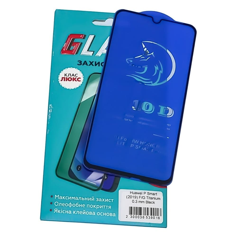 Захисне скло Huawei Honor 10 Lite, P Smart (2019), P Smart Plus (2019), POT-LX1, POT-LX1T, POT-LX1AF, POT-LX1RU, POT-LX2J, POT-LX3, Люкс, 0.3 мм, 2.5D, Titanium, iNobi, Full Glue, клей на усій поверхні, сумісне з чохлом | Закаленное защитное стекло