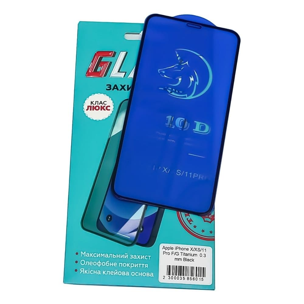 Захисне скло Apple iPhone 11 Pro, iPhone X, iPhone XS, Люкс, 0.3 мм, 2.5D, Titanium, iNobi, Full Glue, клей на усій поверхні, сумісне з чохлом | Закаленное защитное стекло
