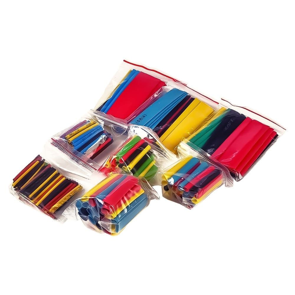 Набор термоусадочных трубок, 328 шт, 5 цветов, диаметр 1.5 мм - 11 мм