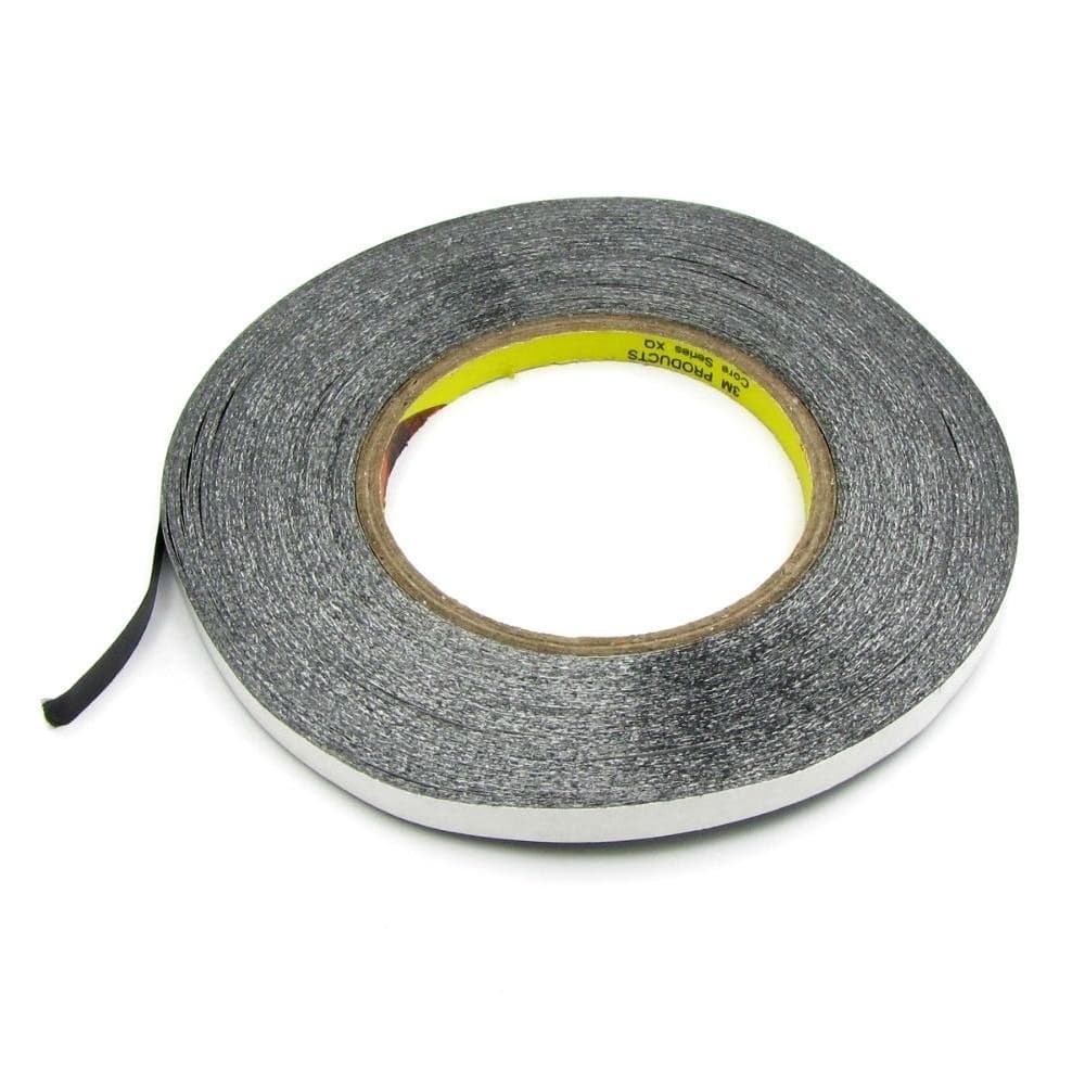 Скотч двусторонний 3M, чорний, для приклеивания аккумуляторов, дисплеев, тачскринов, 10 x 0.25 мм, рулон 50 м