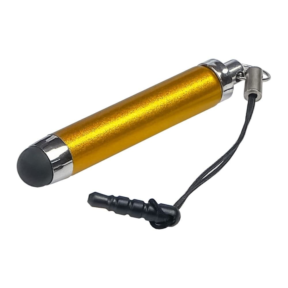 Стилус-брелок емкостный, выдвижной, золотистий