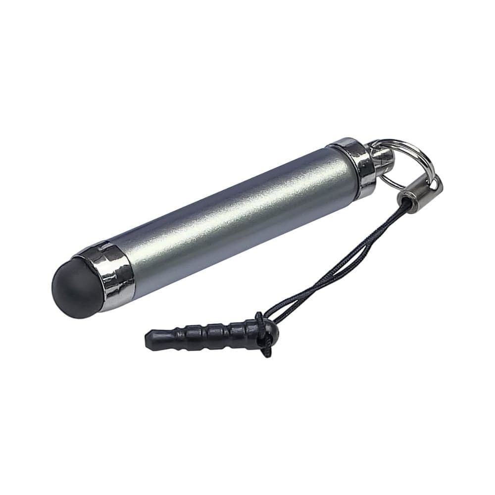 Стилус-брелок емкостный, выдвижной, серебристый