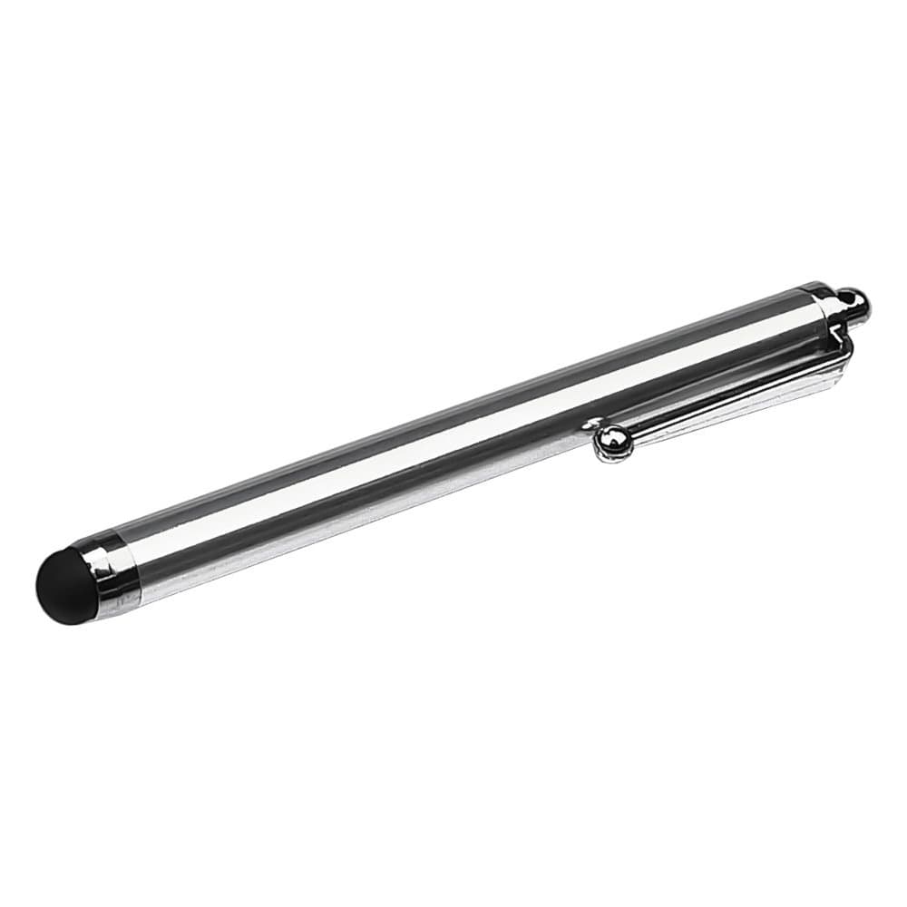 Стилус емкостный, c отверстием для крепления, серебристый