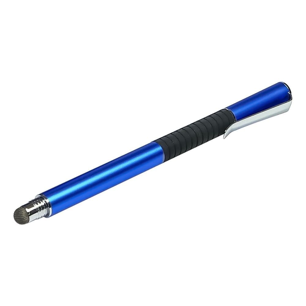 Стилус емкостный, высокоточный, Jot Pro, двусторонний, алюминиевый, с креплением, синій