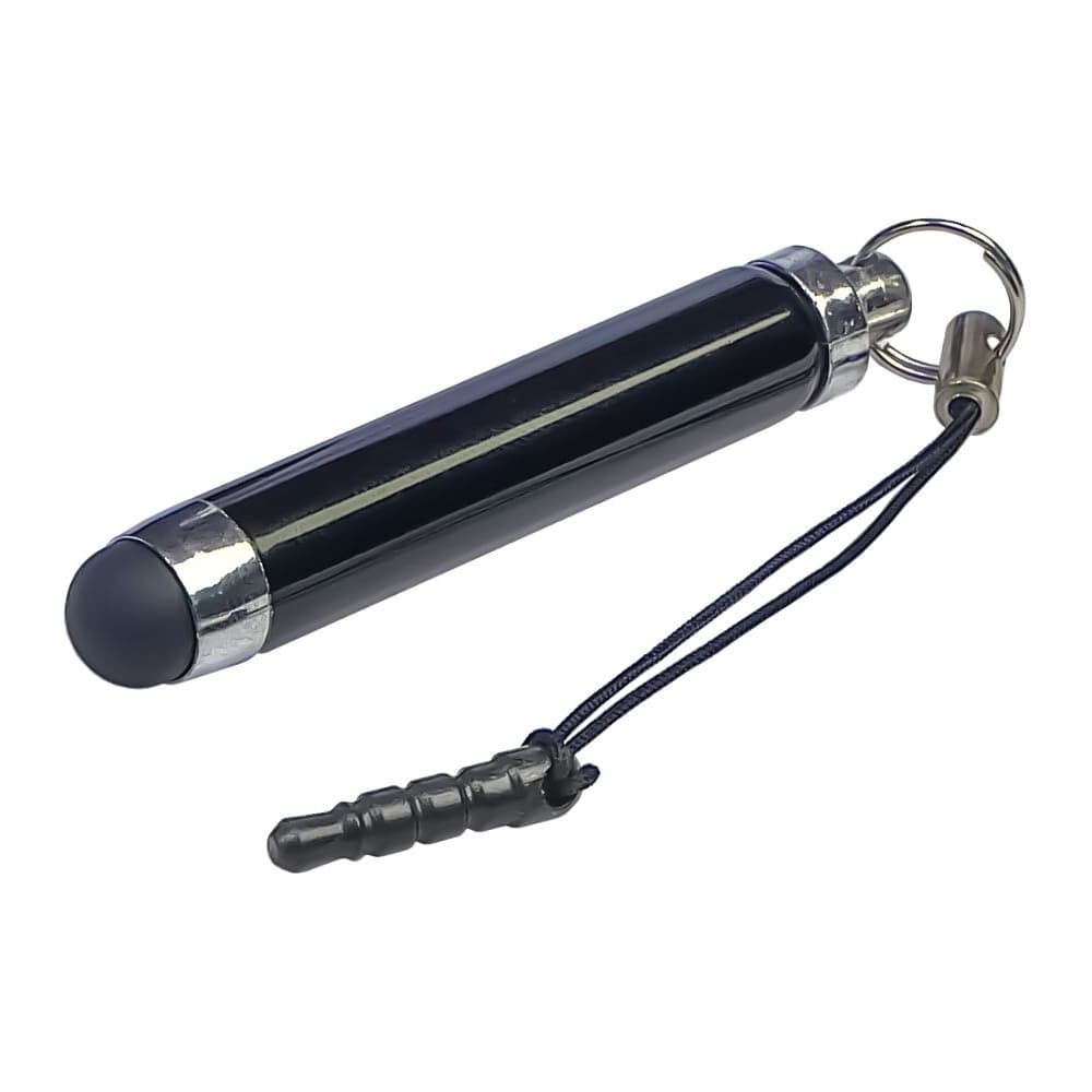 Стилус-брелок емкостный, выдвижной, чорний