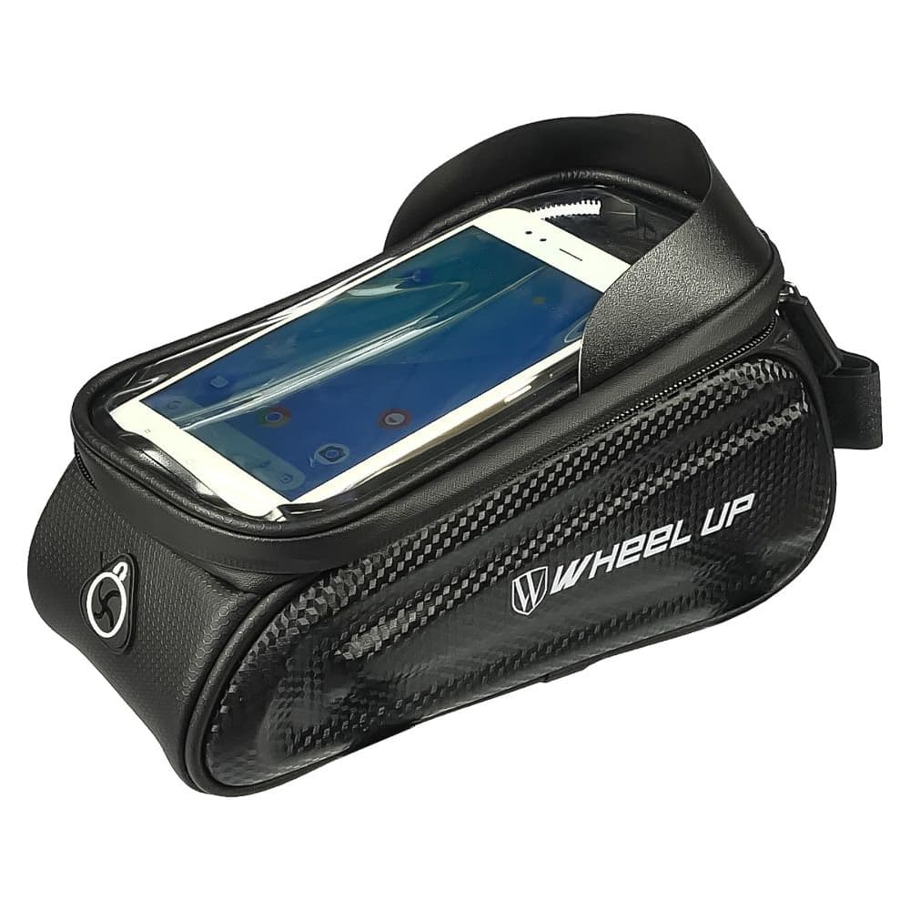 Вело-мото держатель-сумка Wheel Up, с держателем телефона, сенсорных телефонов, черная