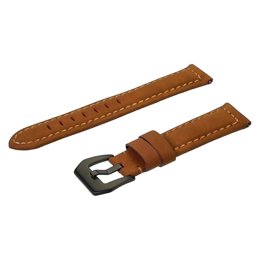 Ремешок кожаный универсальный, 20 мм, коричневый
