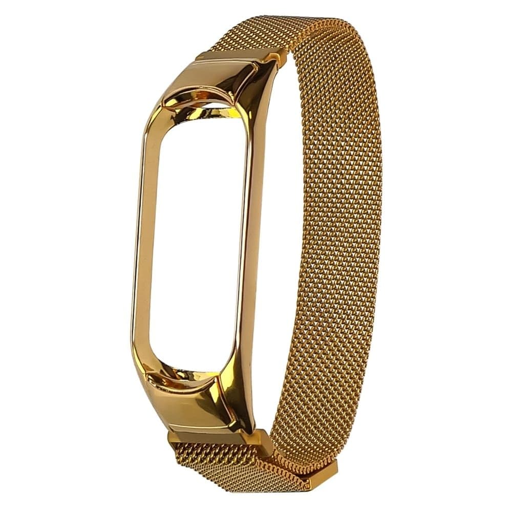 Ремешок Миланская петля для Xiaomi Mi Band 3, Mi Band 4, золотистий