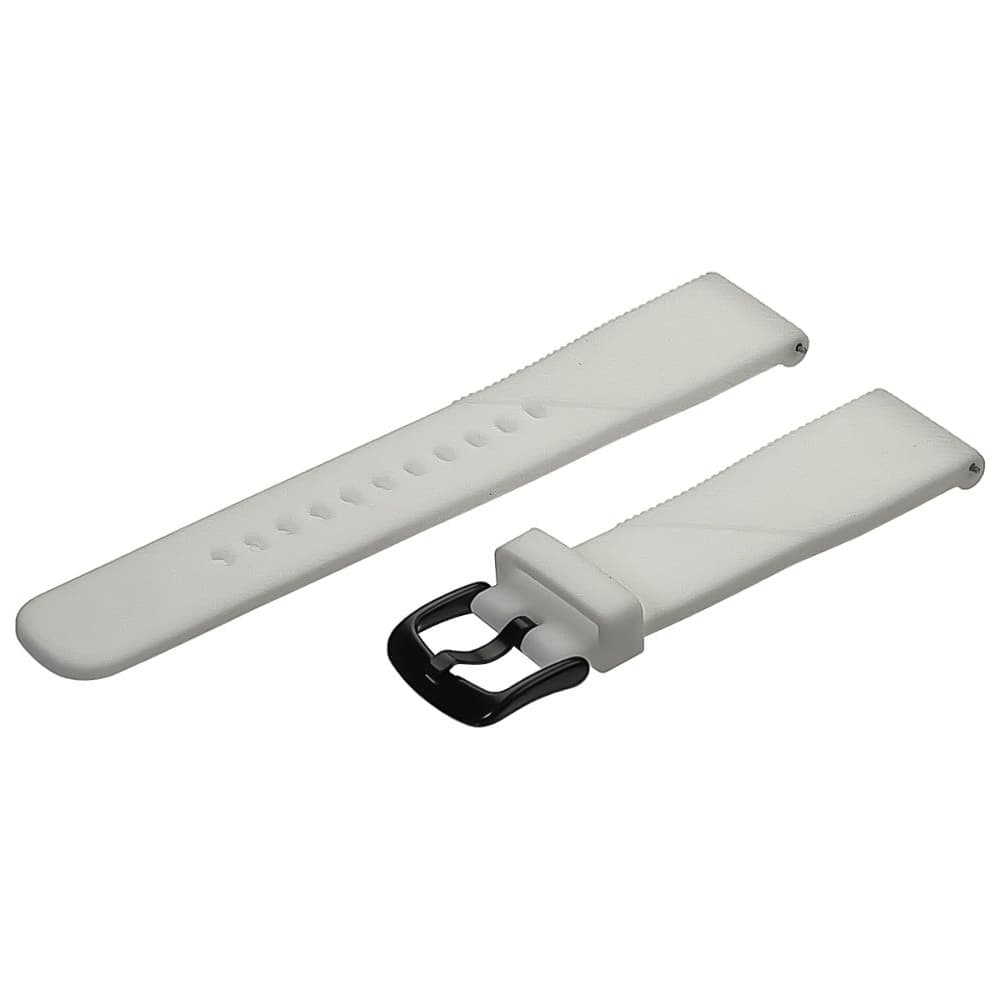 Ремешок силиконовый Semi-twill универсальный 20 мм, білий