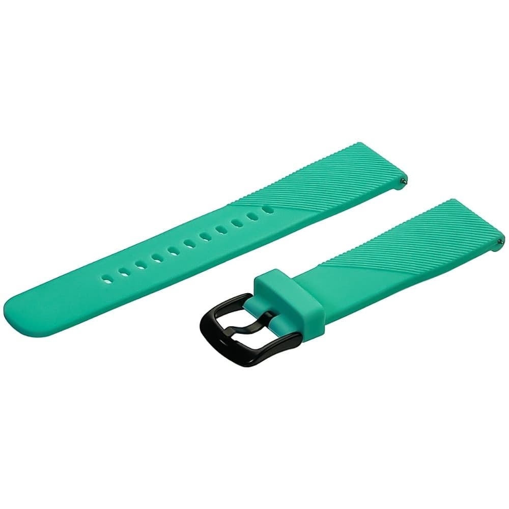 Ремешок силиконовый Semi-twill универсальный 20 мм, бирюзовый