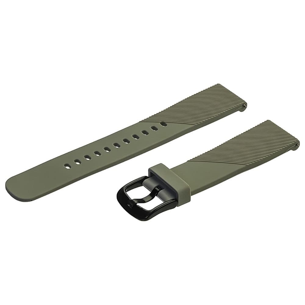 Ремешок силиконовый Semi-twill универсальный 20 мм, сірий