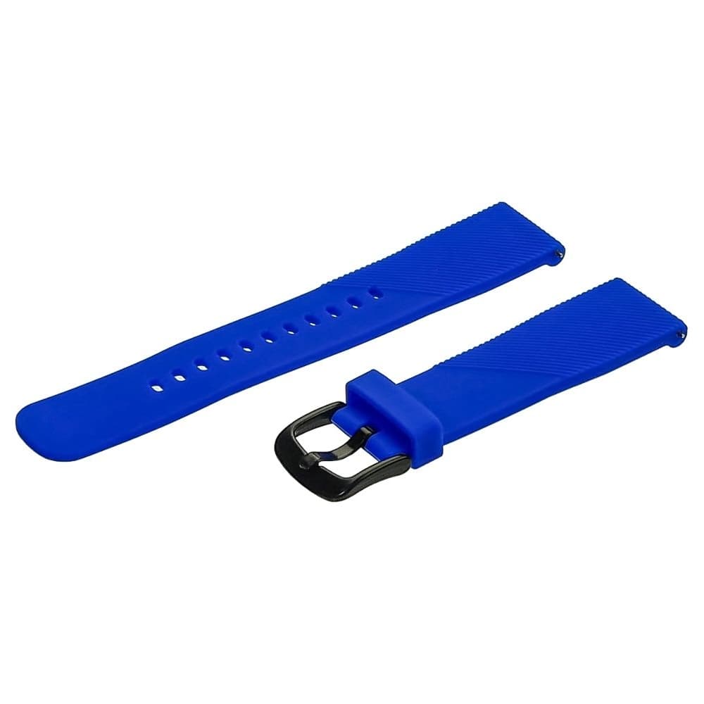 Ремешок силиконовый Semi-twill универсальный 20 мм, синій