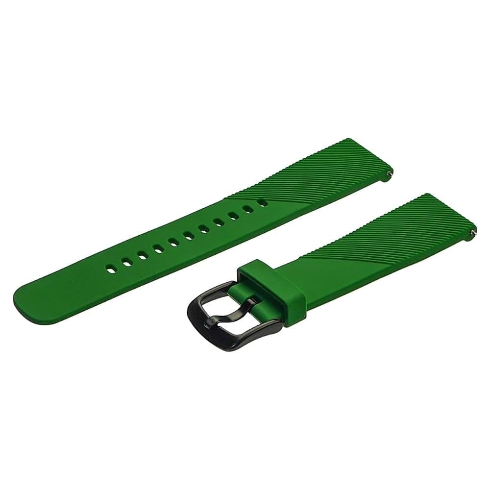 Ремешок силиконовый Semi-twill универсальный 20 мм, зеленый