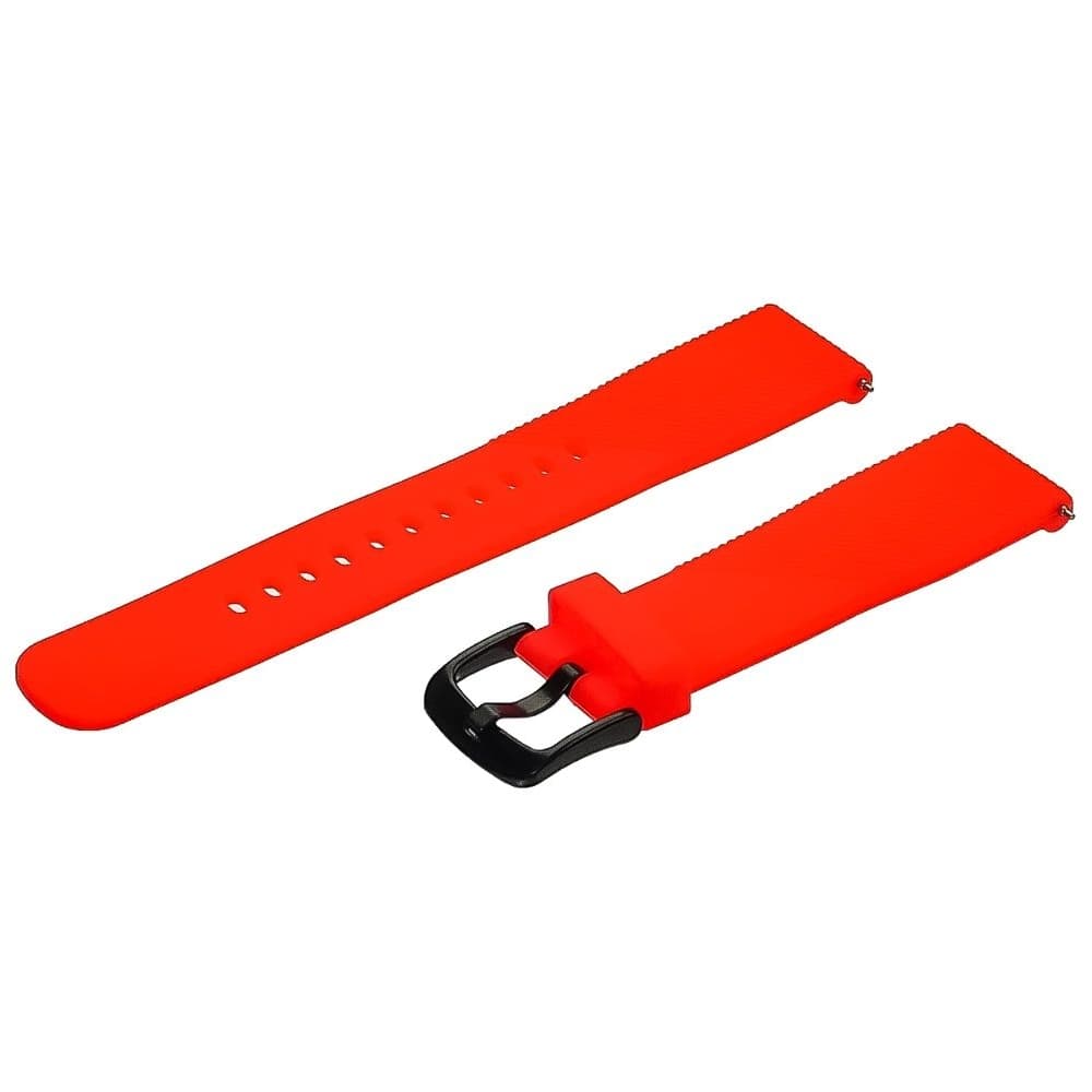 Ремешок силиконовый Semi-twill универсальный 20 мм, оранжевый