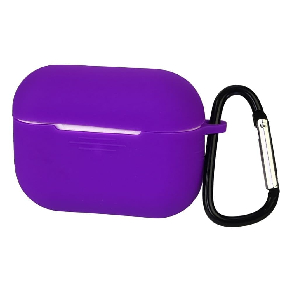Чехол силиконовый с карабином для Apple AirPods 3, фіолетовий
