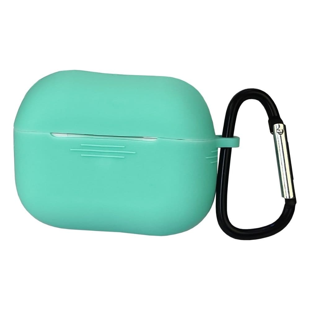 Чехол силиконовый с карабином для Apple AirPods 3, бірюзовий