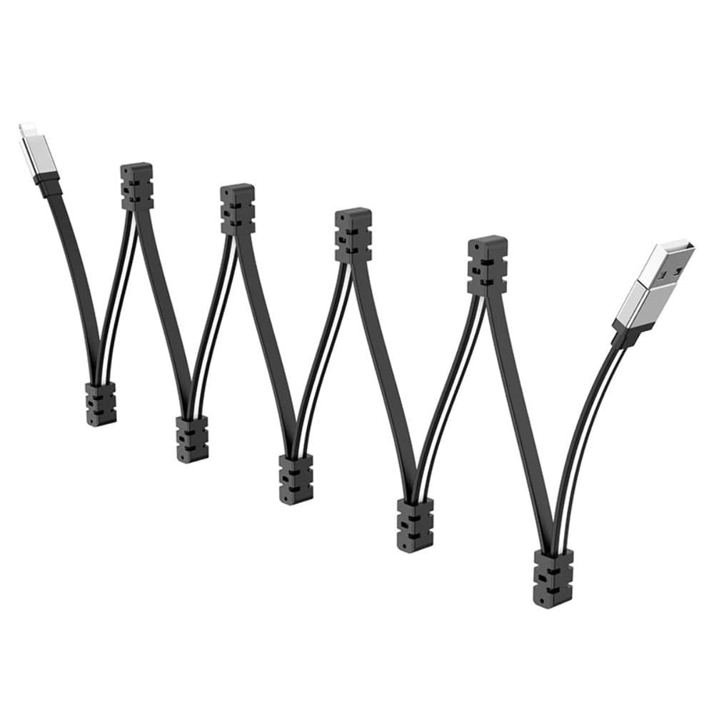 USB-кабель Hoco U103, Lightning, 2.4 А, 100 см, чорний