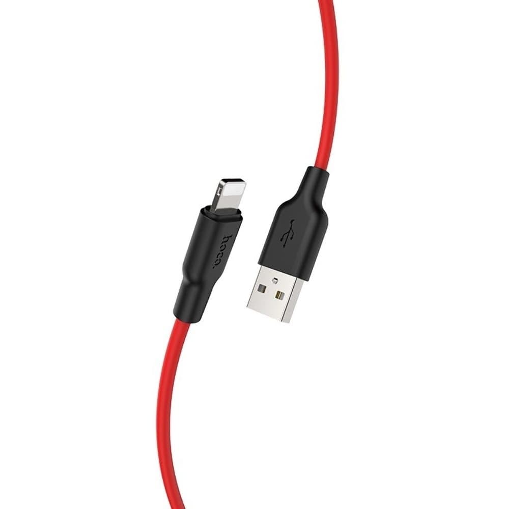 USB-кабель Hoco X21 Plus, Lightning, 2.4 А, 200 см, красный