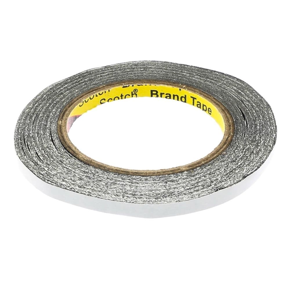 Скотч двусторонний 3M, чорний, для приклеивания аккумуляторов, дисплеев, тачскринов, 8 x 0.25 мм, рулон 25 м