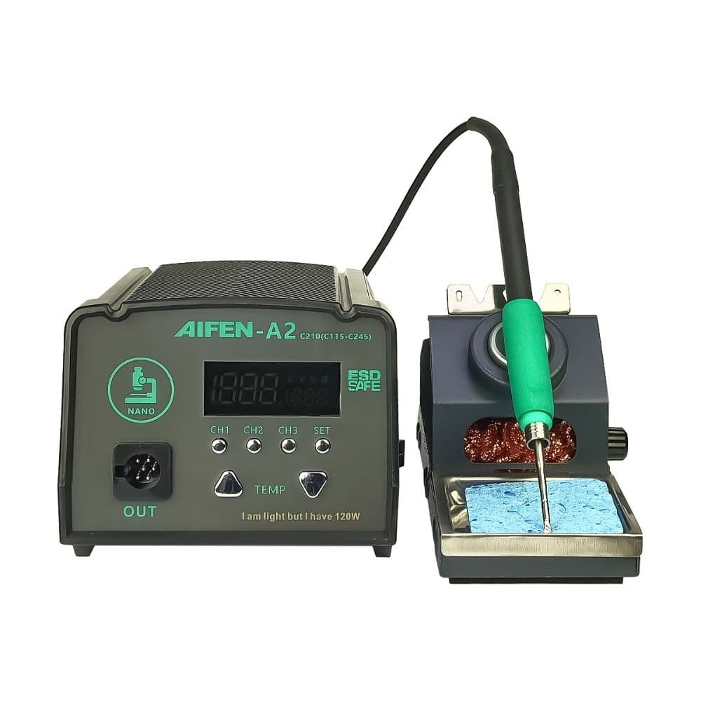Паяльная станция прецизионная Aifen A2, паяльник стандарта JBC 210, 3 канала памяти, 120 Вт, 100 - 450 C | гарантия 6 мес.