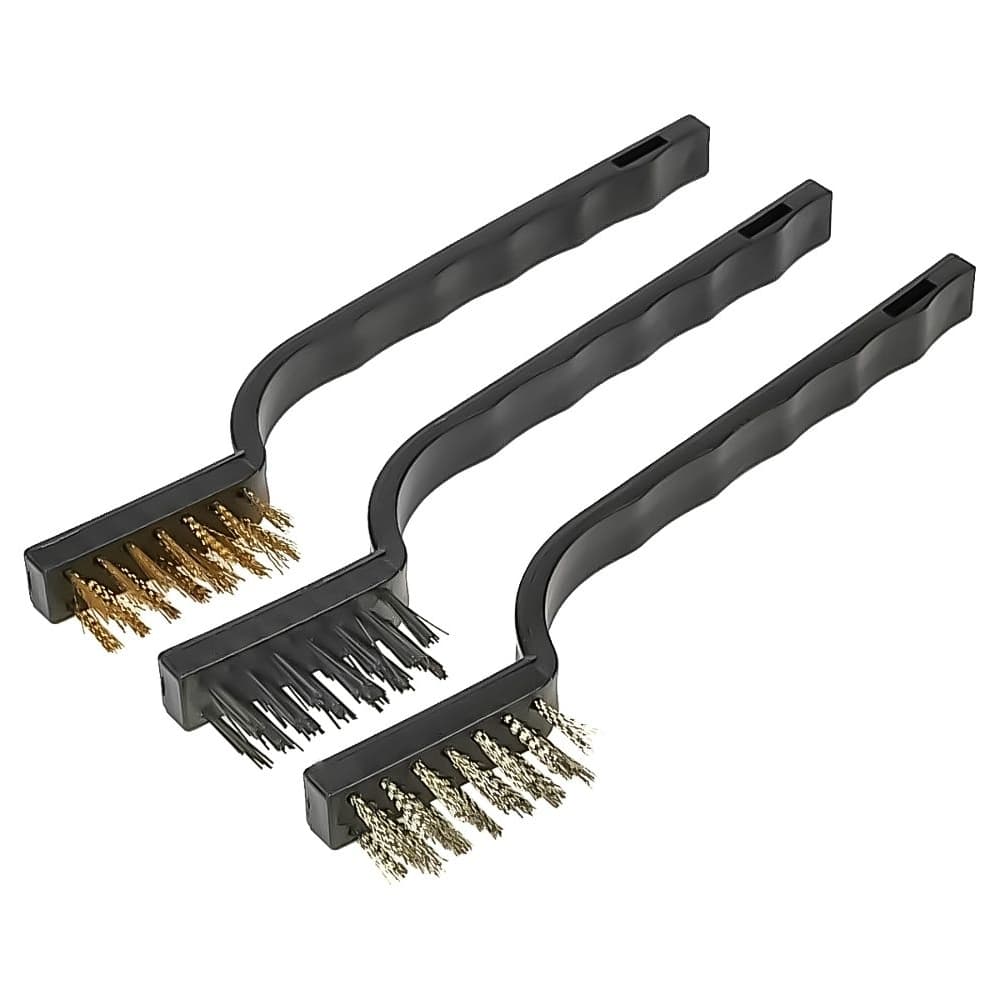 Набор проволочных щеток, 3 в 1, нейлоновая, латунная, стальная