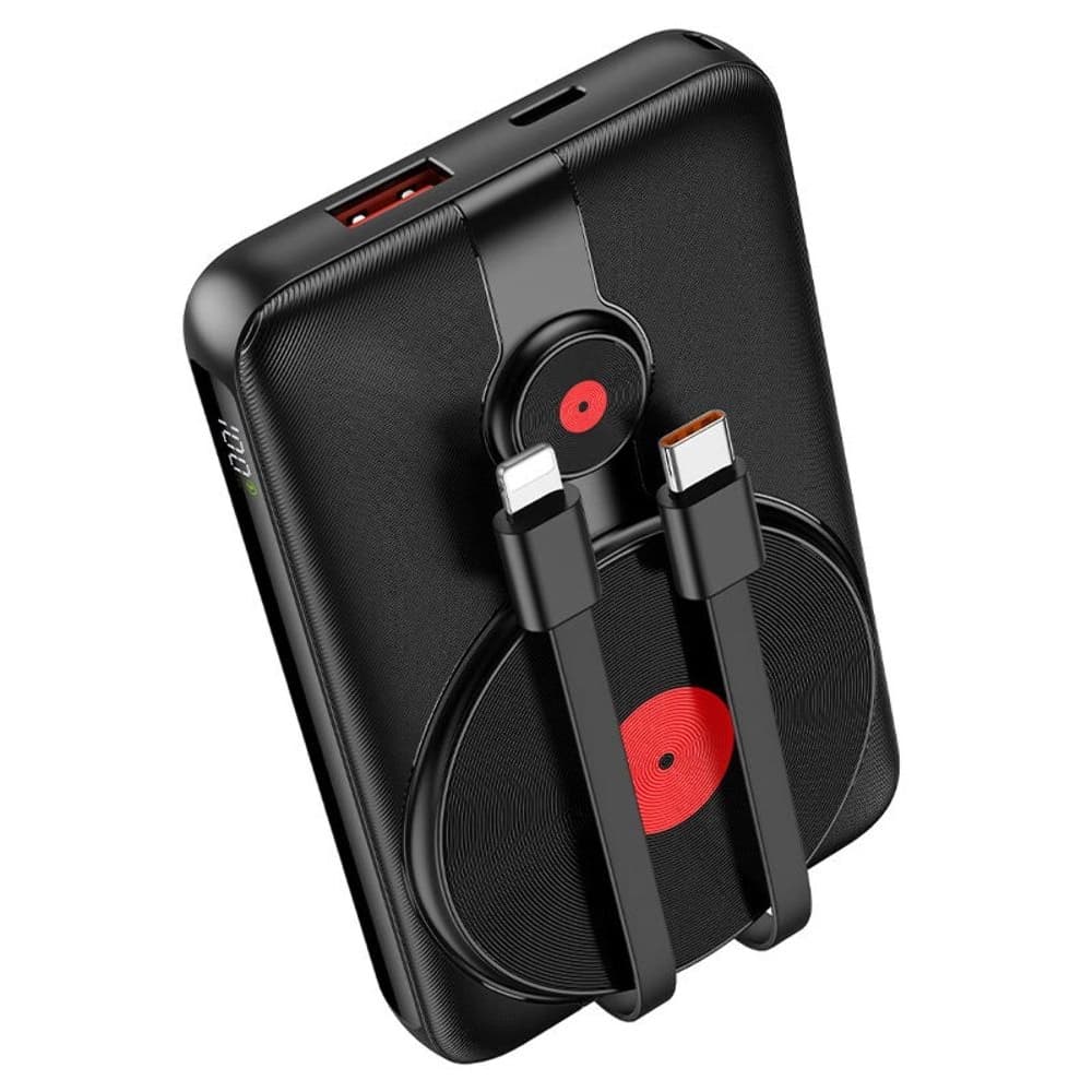 Power bank Hoco J92, 10000 mAh, 22.5 Вт, Power Delivery (20 Вт), Quick Charge 3.0, с беспроводной зарядкой, чорний