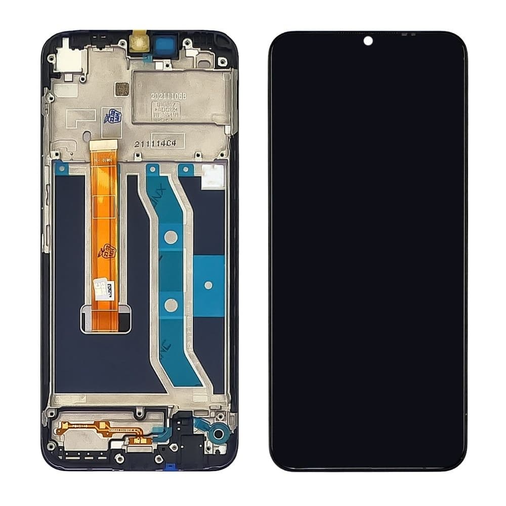 Дисплей Realme C21Y, чорний | з тачскріном | в передній панелі | Original (PRC) | дисплейный модуль, экран