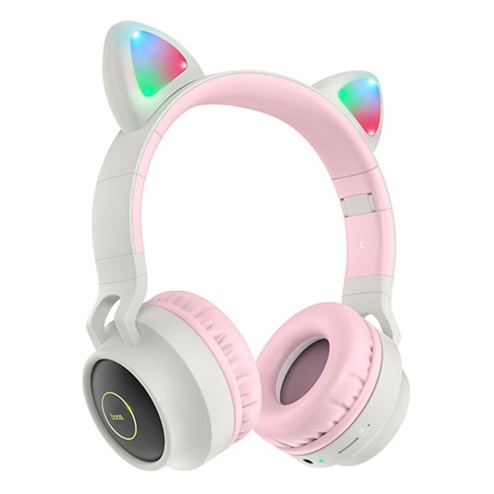 Бездротові накладні навушники Hoco W27 Cat ear, серые | беспроводные наушники