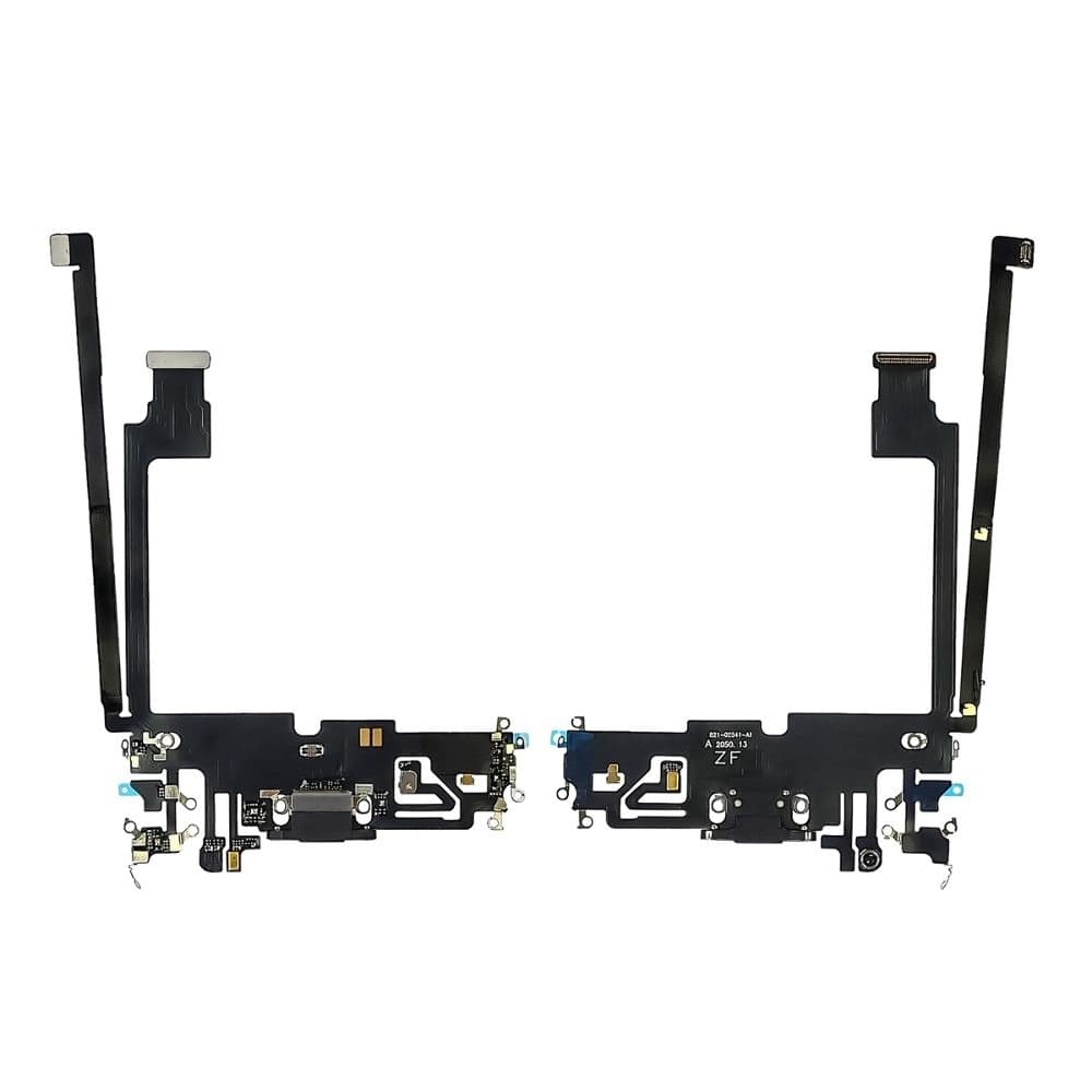 Плата зарядки Apple iPhone 12 Pro Max, шлейф коннектора зарядки, с микрофоном, чорна