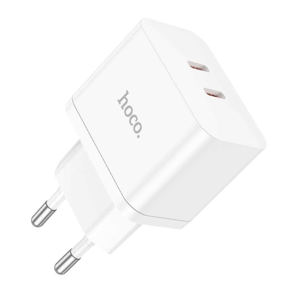 Сетевое зарядное устройство Hoco N29, 2 USB Type-C, Power Delivery (35 Вт), белое