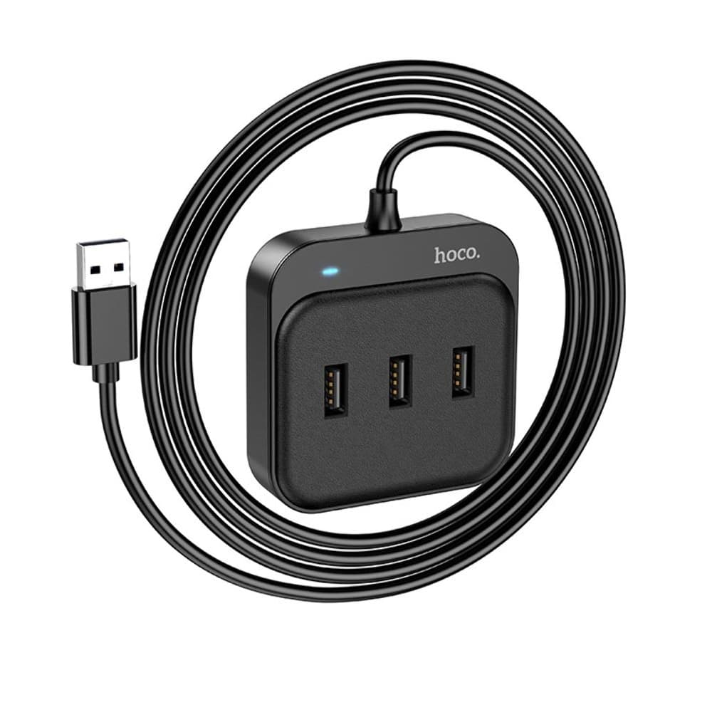 Мультиадаптер хаб Hoco HB31, 4 в 1, USB на 4 USB 2.0 (F), 120 см