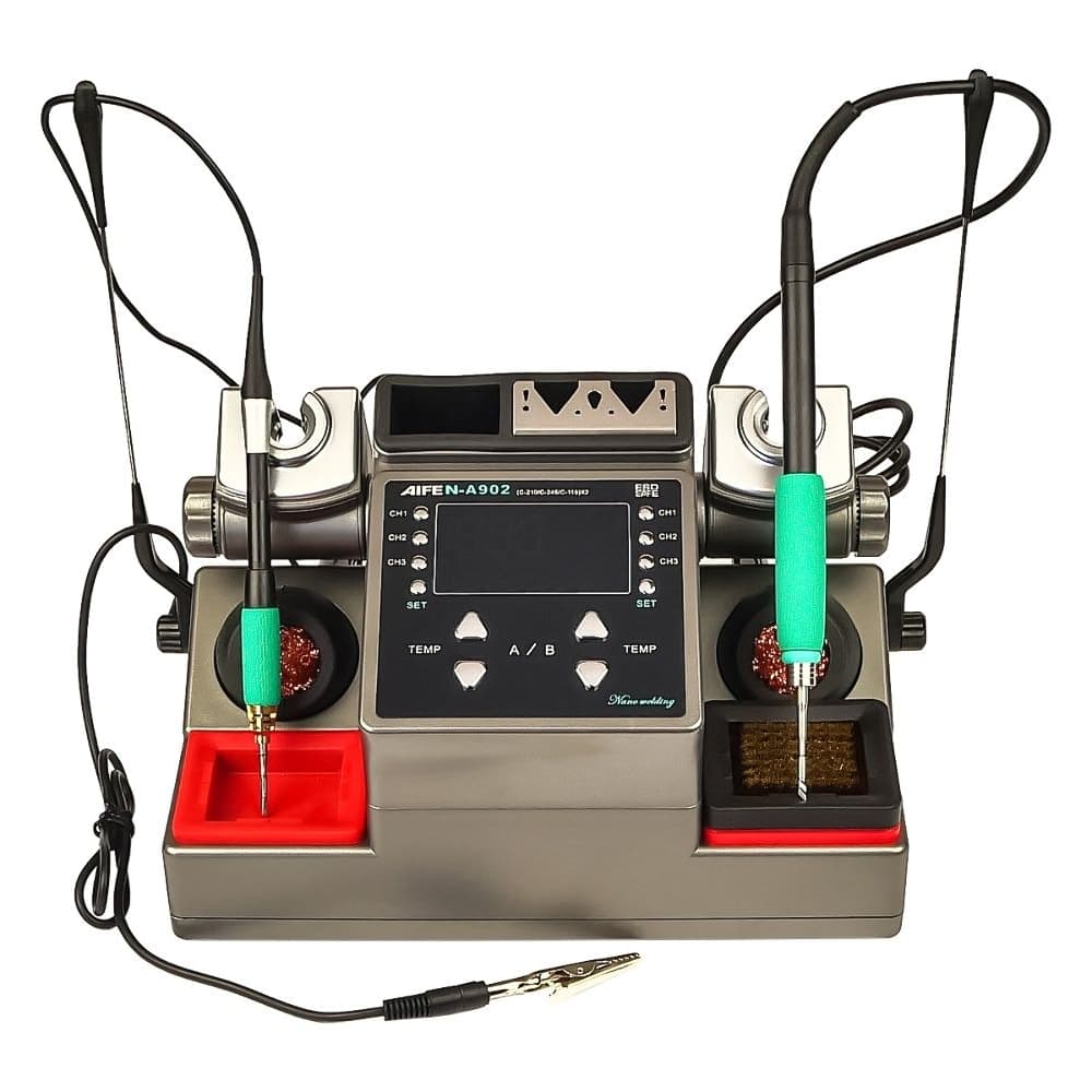 Паяльная станция прецизионная Aifen А902 (2 паяльника стандарта JBC 115 и 210, 3 канала памяти, 350W, 100C - 450C)