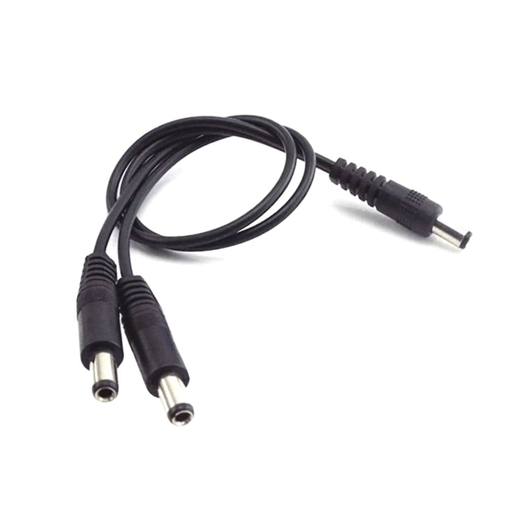 Кабель питания разветвитель роутера DC 5.5x2.1 на 2 DC 5.5x2.1 0.5m, чорний