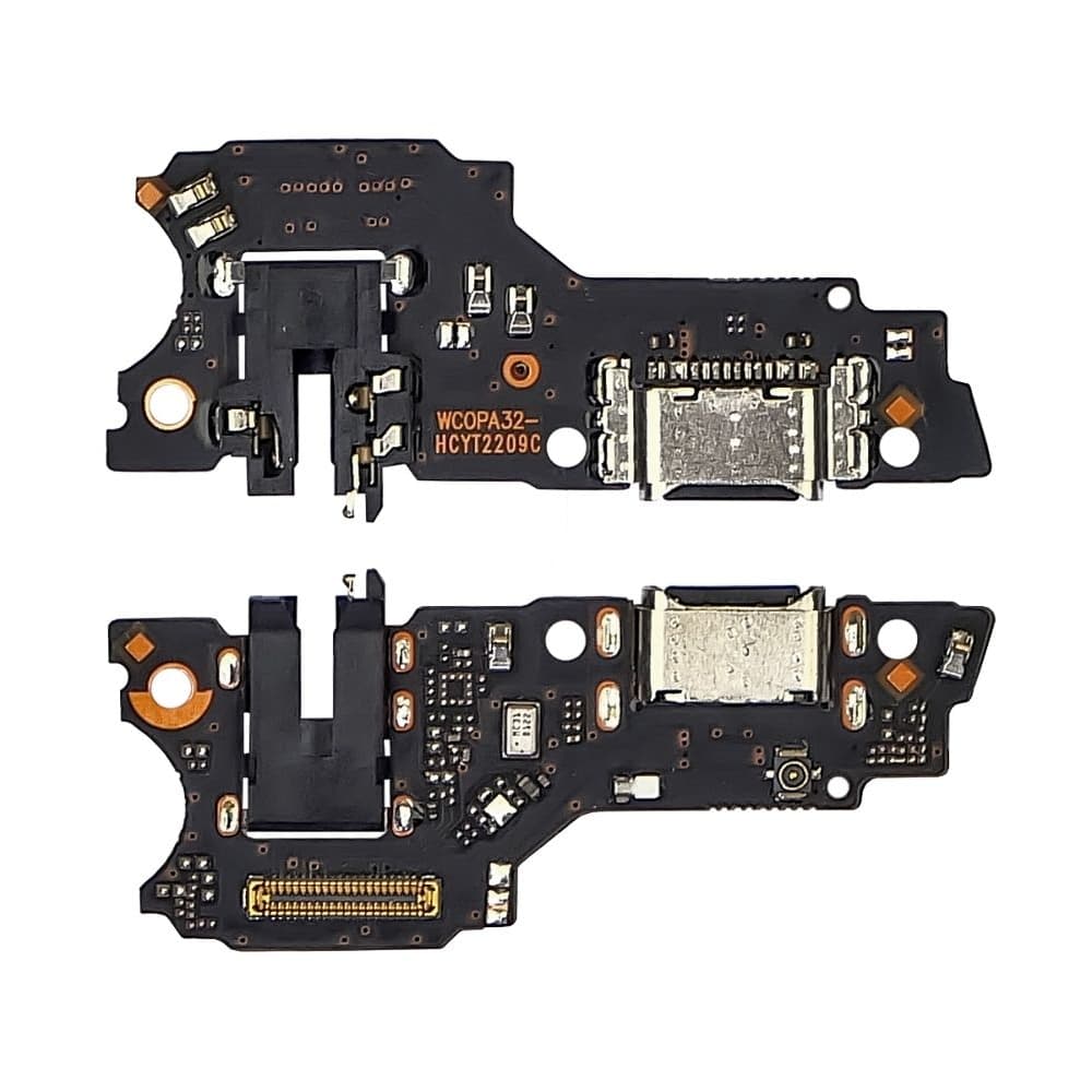 Плата зарядки Oppo A32, A32s, шлейф коннектора зарядки, коннектора наушников, с микрофоном, High Copy