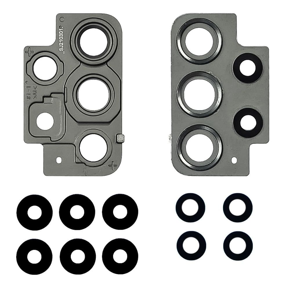 Стекло камеры Samsung SM-A525 Galaxy A52, комплект 5 шт., с серой рамкой, Original (PRC)