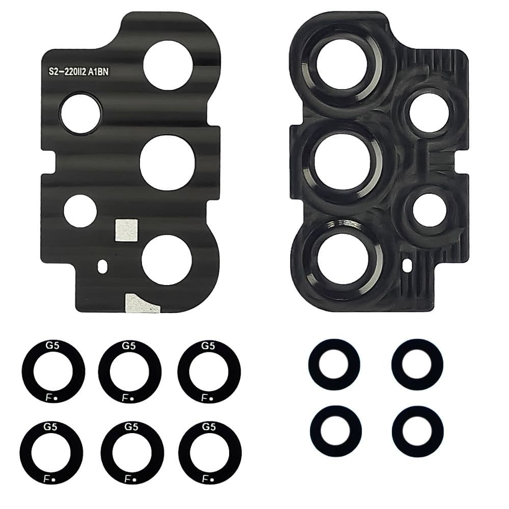 Стекло камеры Samsung SM-A736 Galaxy A73 5G, черное, с рамкой, Original (PRC)