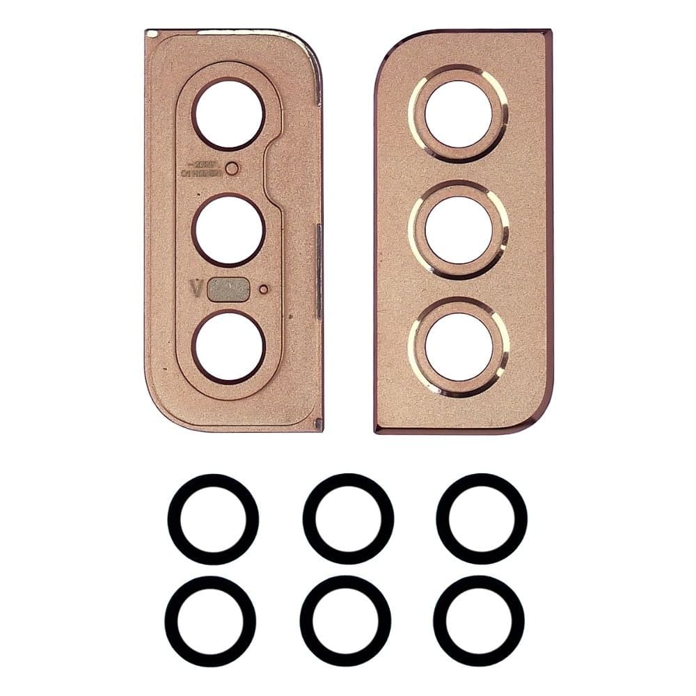 Стекло камеры Samsung SM-G991 Galaxy S21 5G, комплект 3 шт., с розовой рамкой, Original (PRC)