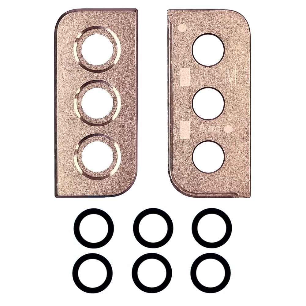 Стекло камеры Samsung SM-G996 Galaxy S21 Plus, комплект 3 шт., с розовой рамкой, Original (PRC)