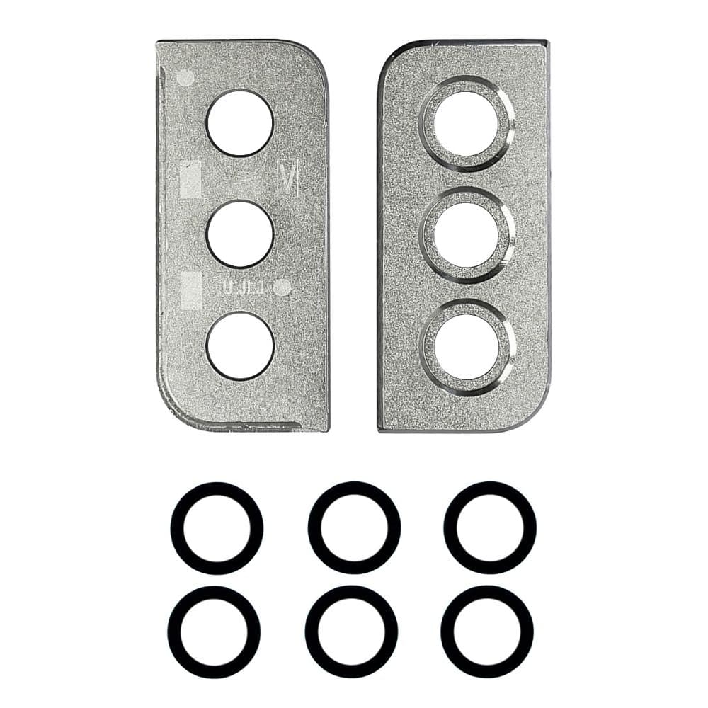 Стекло камеры Samsung SM-G996 Galaxy S21 Plus, комплект 3 шт., с серебристой рамкой, Original (PRC)