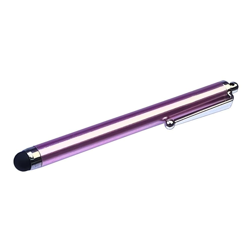 Стилус емкостный, c отверстием для крепления, розовый, золотистий