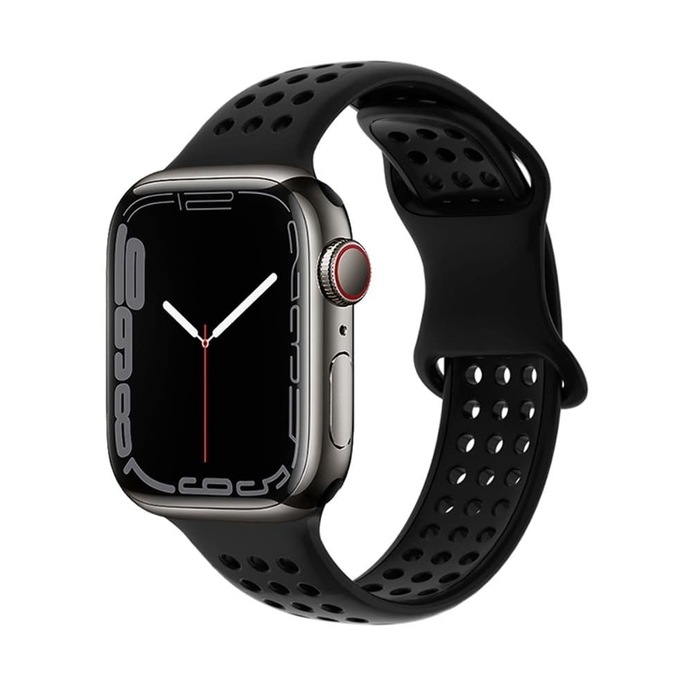 Ремінець силіконовий Hoco iWatch WA08 honeycomb, 38, 40, 41 мм, Black | ремешок силиконовый