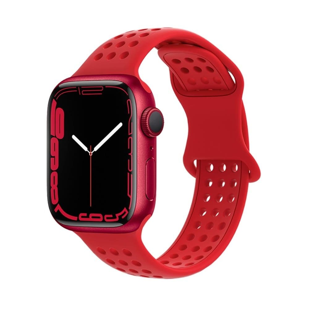Ремінець силіконовий Hoco iWatch WA08 honeycomb, 42, 44, 45, 49 мм, big red | ремешок силиконовый