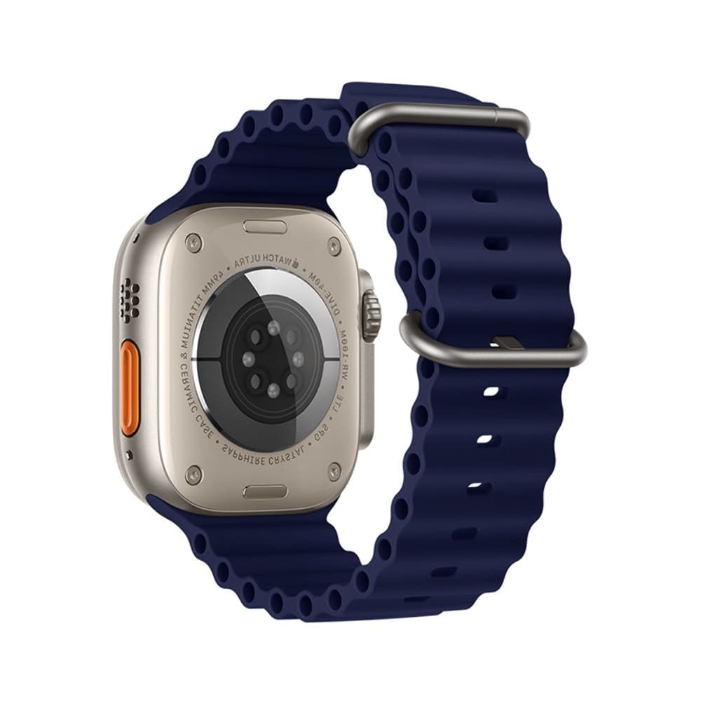 Ремінець силіконовий Hoco iWatch WA12 marine double buckle, 38, 40, 41 мм, blue | ремешок силиконовый